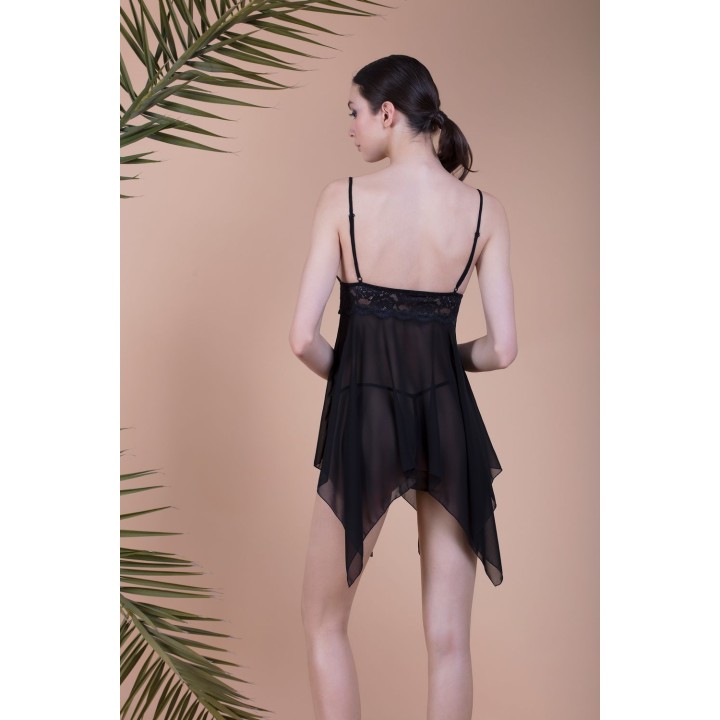 Διάφανο Νυχτικάκι με Δαντέλα - Κοραλί