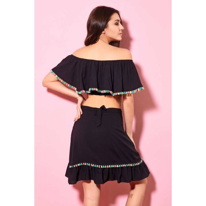 Crop Top Βουάλ - Μπλε