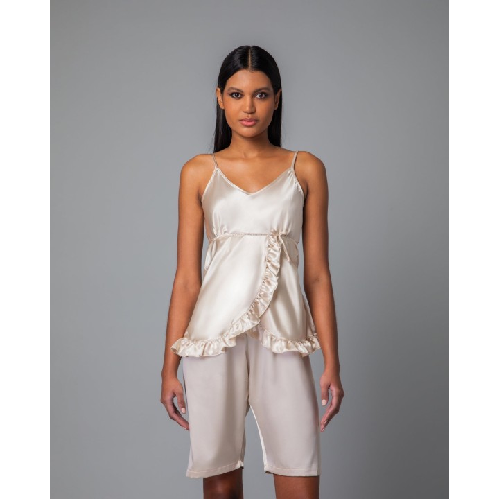 σατέν Babydoll βερμούδα-χρυσαφί