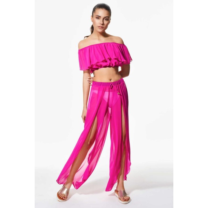 Crop Top Μουσελίνα - Φούξια