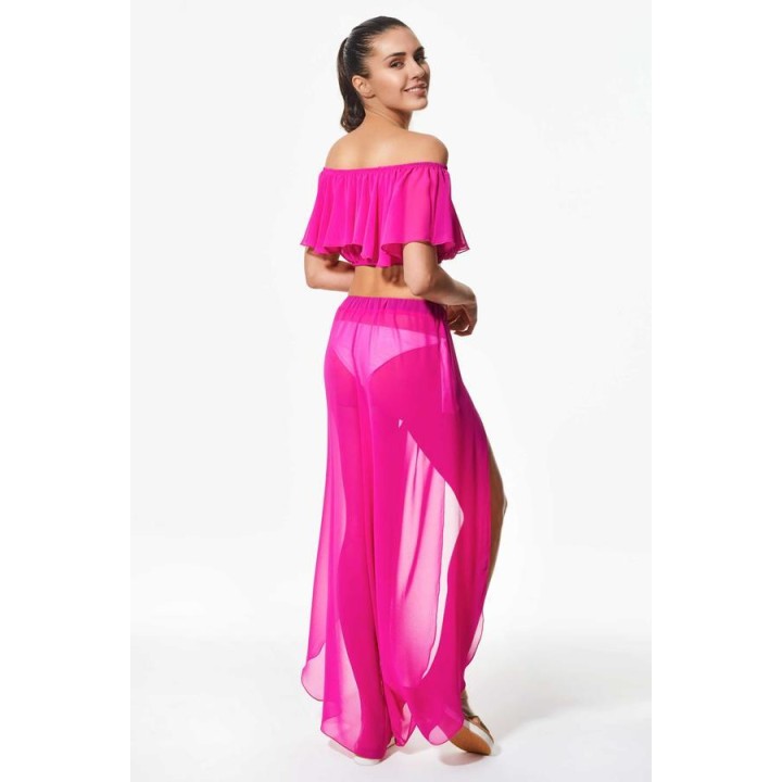 Crop Top Μουσελίνα - Φούξια