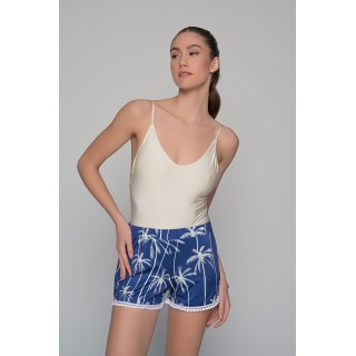 Σορτς Ελαστική Λύκρα - Μπλε