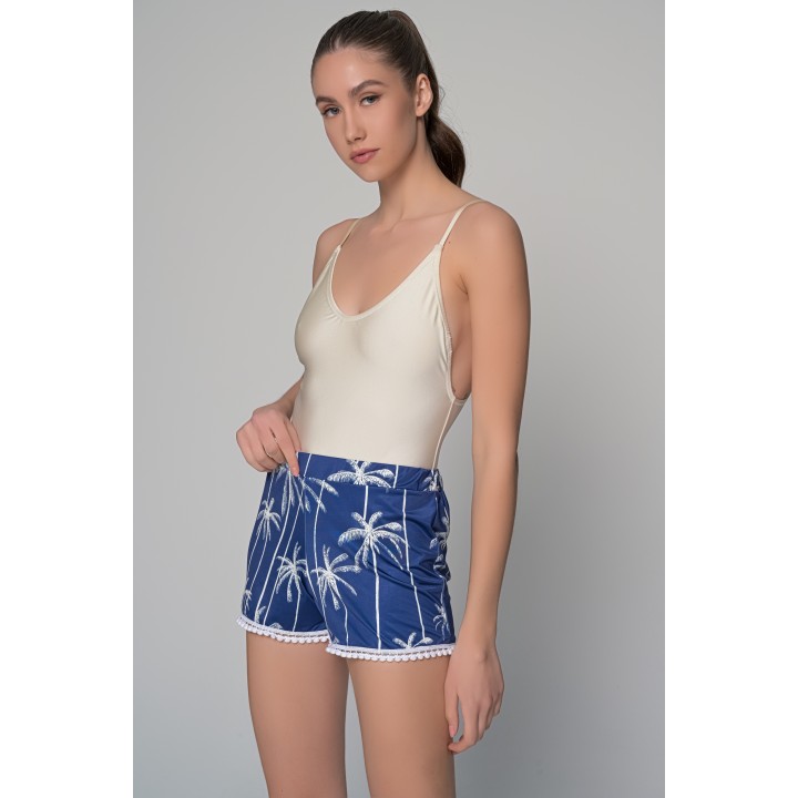Σορτς Ελαστική Λύκρα - Μπλε