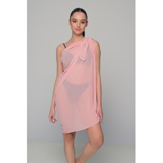 Διάφανο Παρεό Μουσελίνα - Σομόν