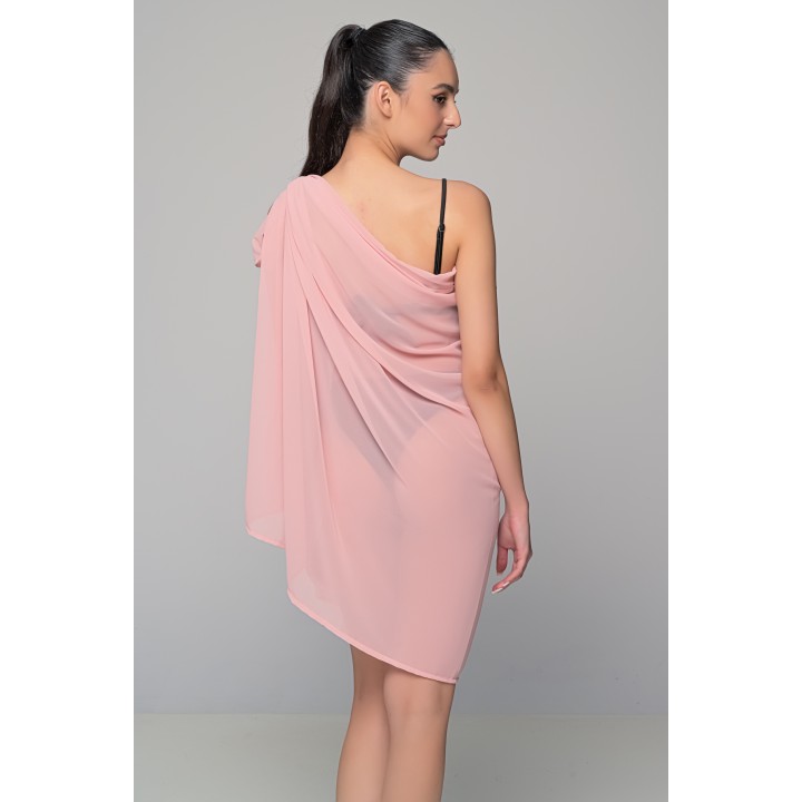 Διάφανο Παρεό Μουσελίνα - Σομόν