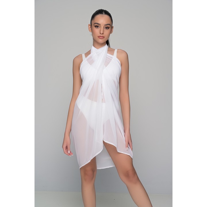 Διάφανο Παρεό Μουσελίνα - Λευκό