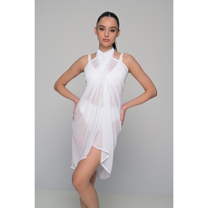 Διάφανο Παρεό Μουσελίνα - Λευκό