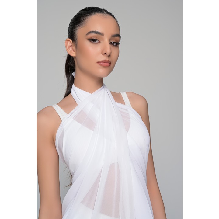 Διάφανο Παρεό Μουσελίνα - Λευκό