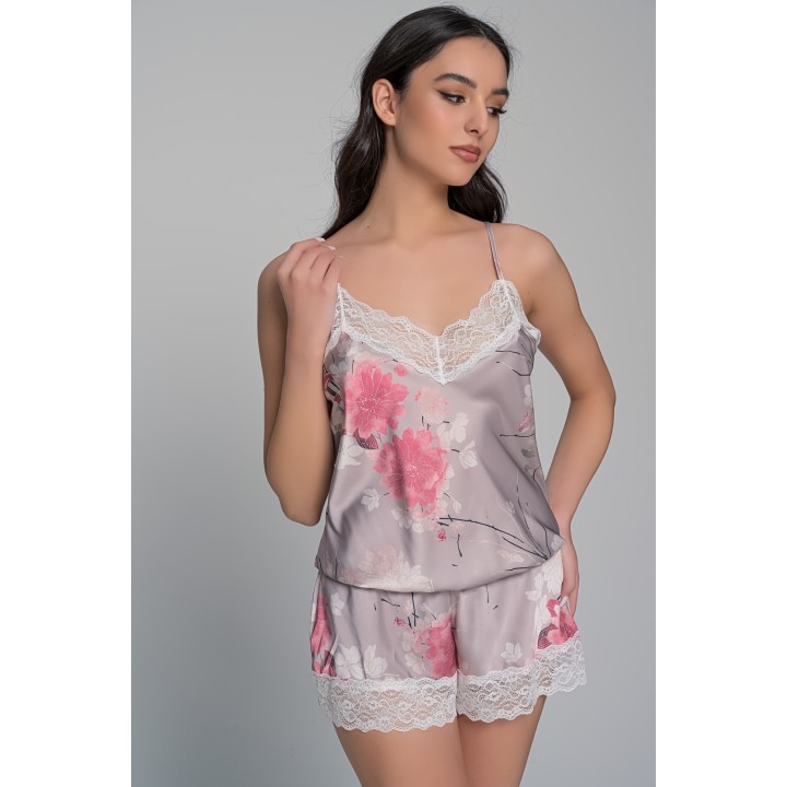 Σατέν Ζυπ-Κυλότ - Φλοράλ