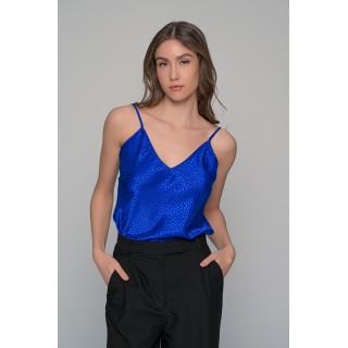 Σατέν Lingerie Top Τιραντάκι - Μπλε ρουά