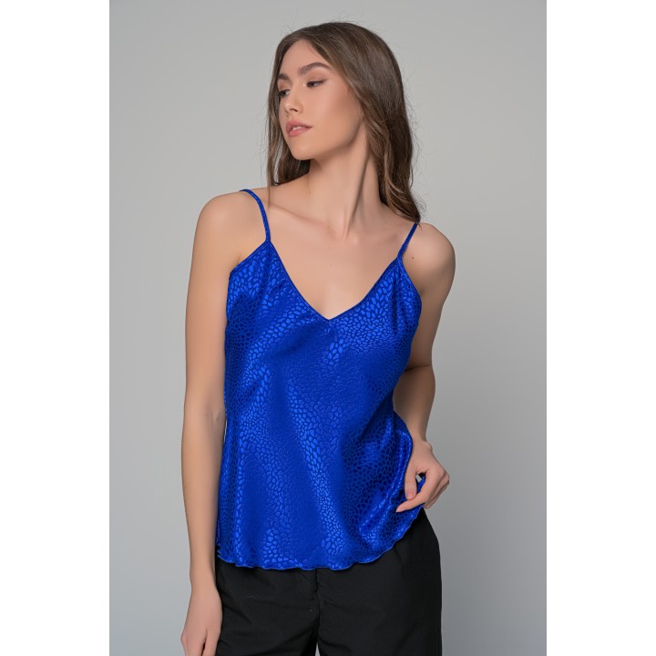 Σατέν Lingerie Top Τιραντάκι - Μπλε ρουά