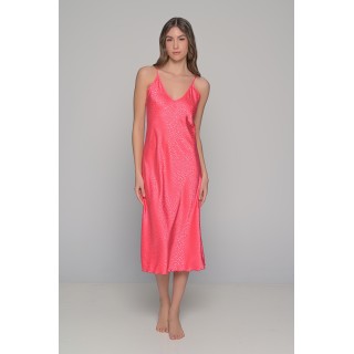 Midi Σατέν Slip Dress ΔΩΡΟ το String - Καρπουζί