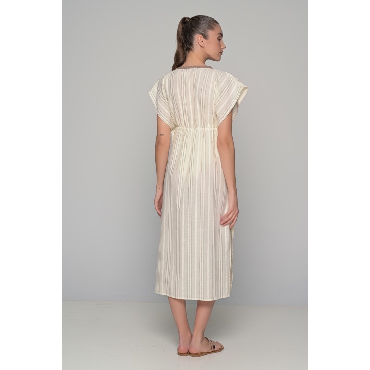 Μακριά Τουνίκ Παραλίας 100% Cotton - Ριγέ