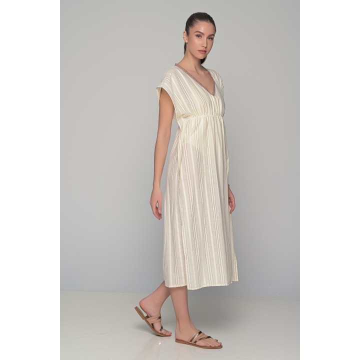 Μακριά Τουνίκ Παραλίας 100% Cotton - Ριγέ