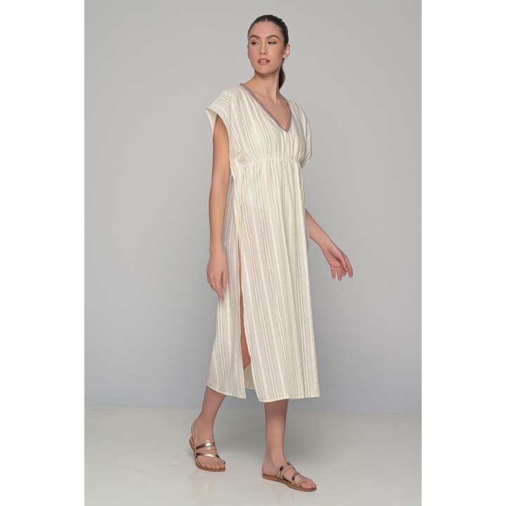 Μακριά Τουνίκ Παραλίας 100% Cotton - Ριγέ