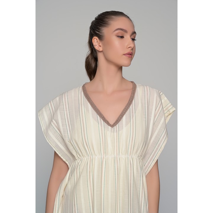 Μακριά Τουνίκ Παραλίας 100% Cotton - Ριγέ