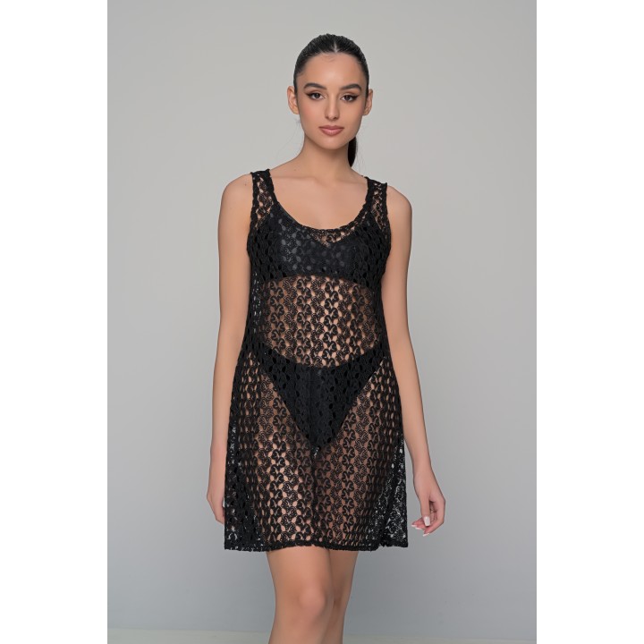 Πλεκτό Φόρεμα Παραλίας - Μαύρο