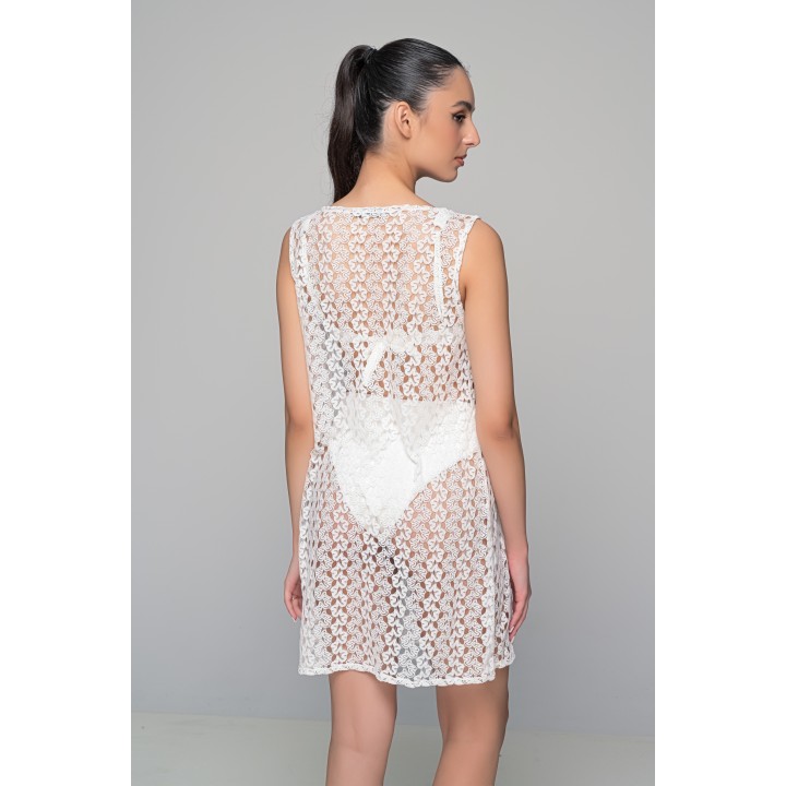 Πλεκτό Φόρεμα Παραλίας - Εκρού