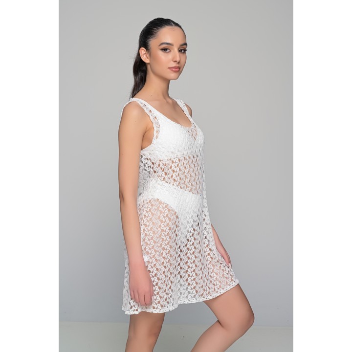 Πλεκτό Φόρεμα Παραλίας - Εκρού