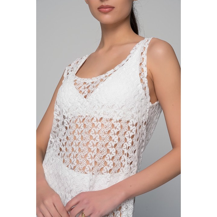 Πλεκτό Φόρεμα Παραλίας - Εκρού