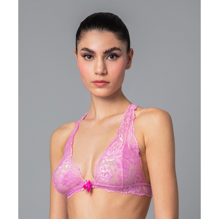 Δαντελένιο Bralette - Rose Pink