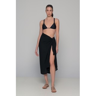 Διάφανο Παρεό Μουσελίνα - Μαύρο