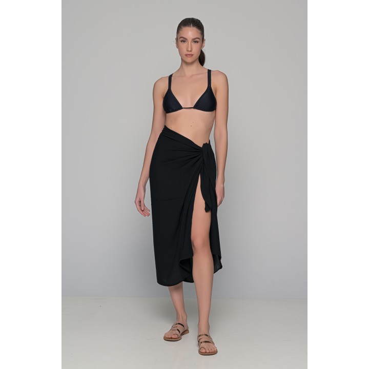 Διάφανο Παρεό Μουσελίνα - Μαύρο