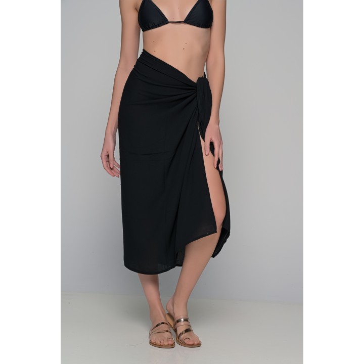 Διάφανο Παρεό Μουσελίνα - Μαύρο