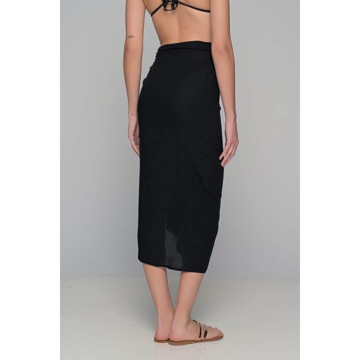 Διάφανο Παρεό Μουσελίνα - Μαύρο