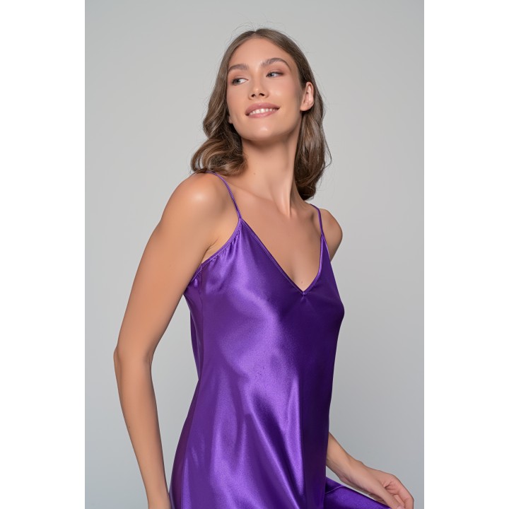 Σατέν Νυχτικό με String - Μόκκα