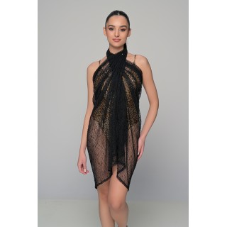 Διχτυωτό Παρεό με Παγέτες - Μαύρο