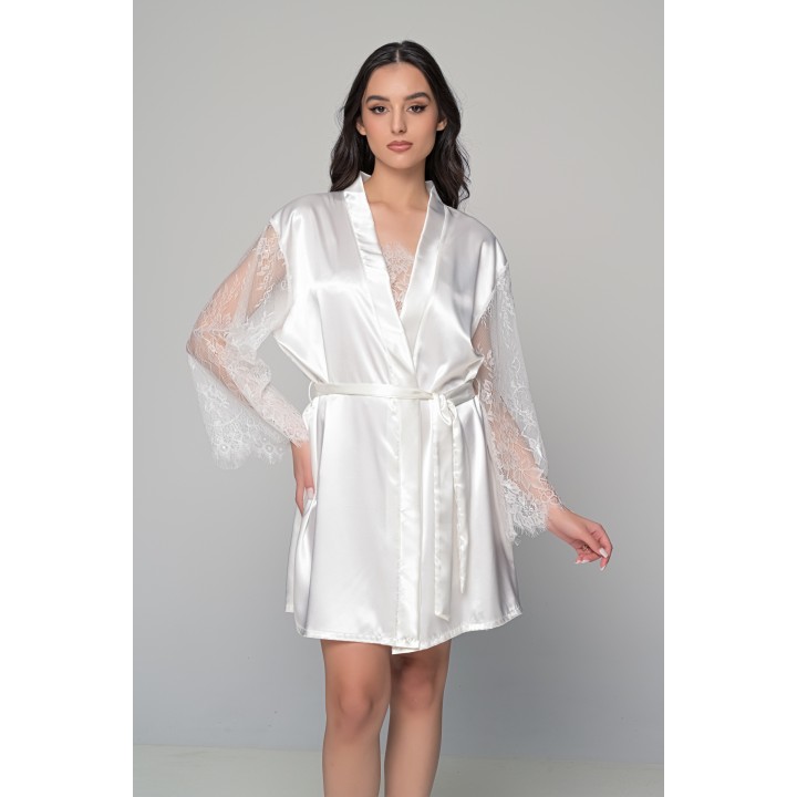 Νυφικό Σετ Νυχτικό και Ρόμπα - Ιβουάρ
