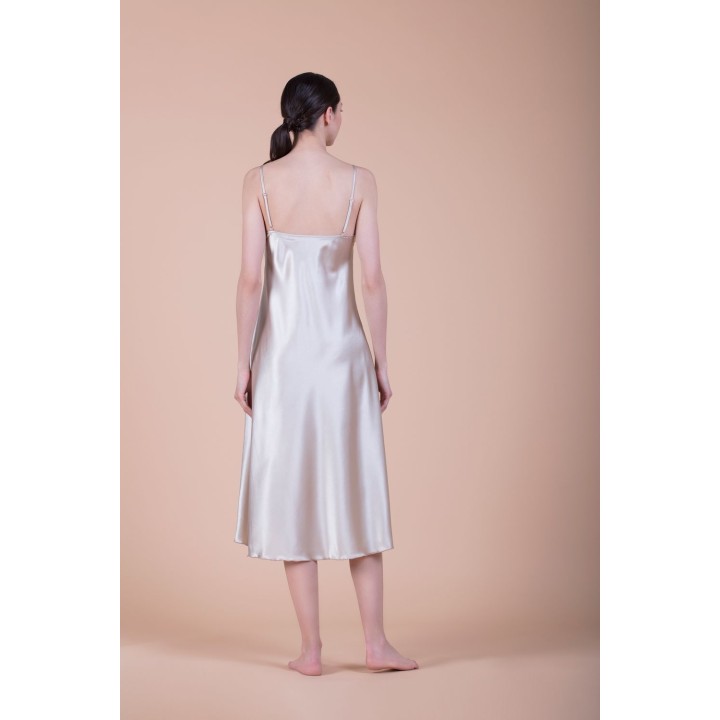 Midi Νυφικό Σατέν Νυχτικό - Ιβουάρ