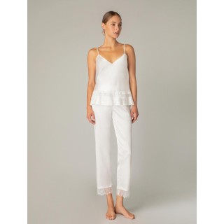 Νυφική Πυζάμα Σατέν Δαντέλα V Ντεκολτέ - Ιβουάρ