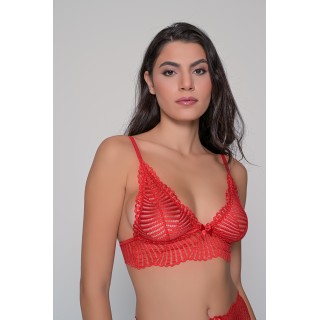 Δαντελένιο Bralette - Κόκκινο