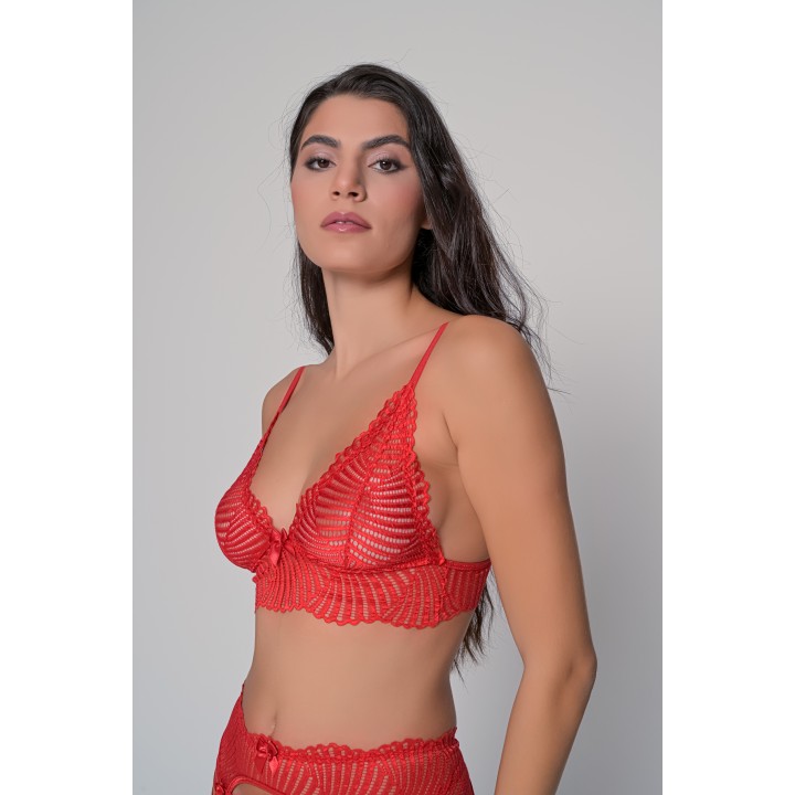 Δαντελένιο Bralette - Κόκκινο