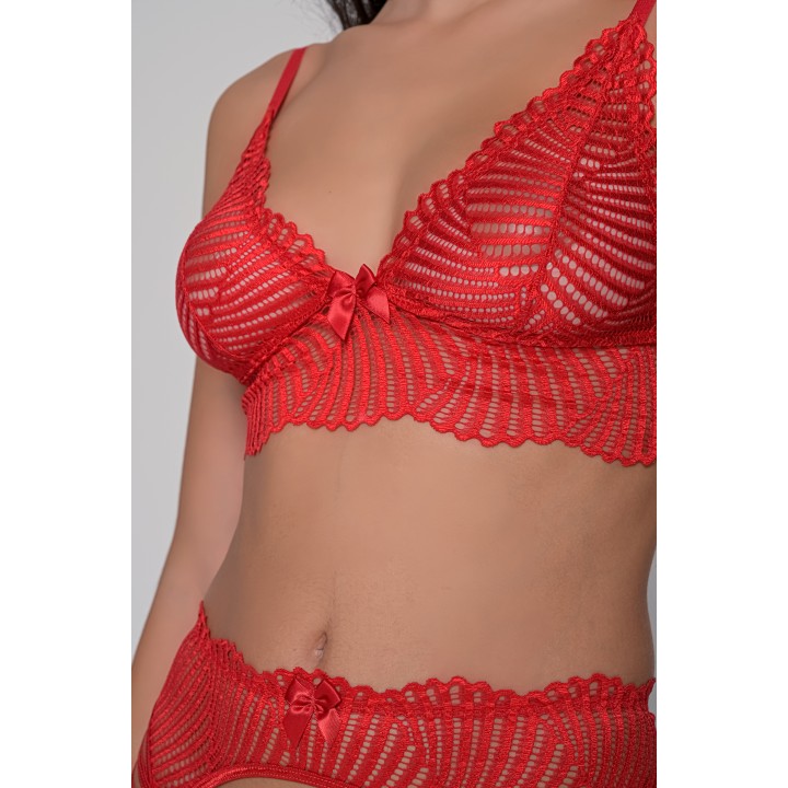 Δαντελένιο Bralette - Κόκκινο