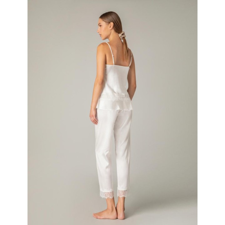 Νυφική Πυζάμα Σατέν Δαντέλα V Ντεκολτέ - Ιβουάρ