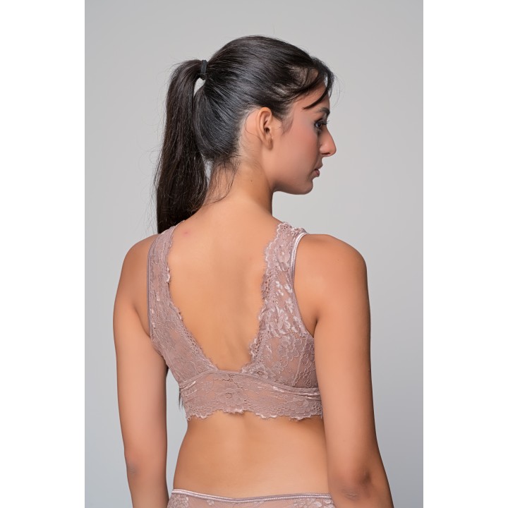 Δαντελένιο Bralette - Μόκκα