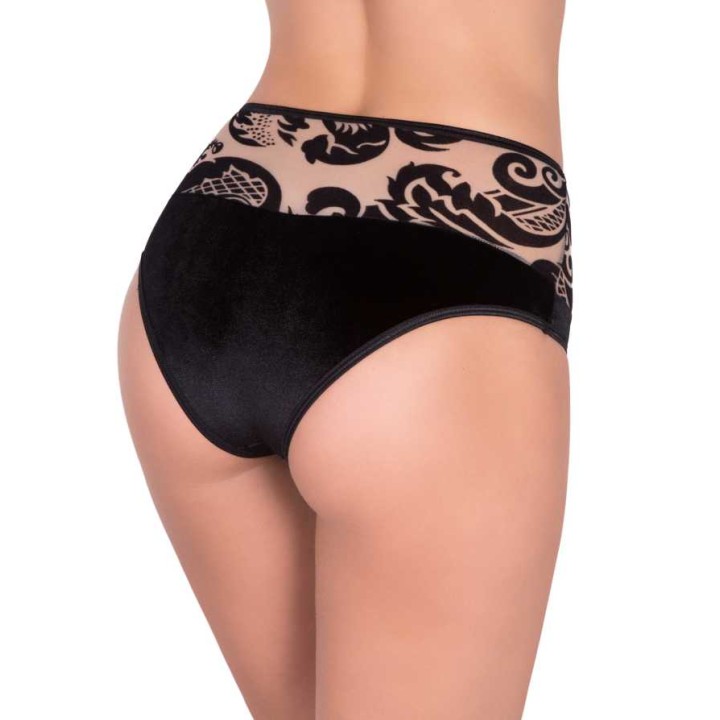 Ψηλόμεσο Bikini Βελούδο - Μαύρο