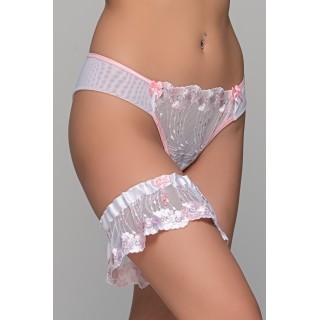 Vintage Νυφική Καλτσοδέτα - Ροζ-Λευκό