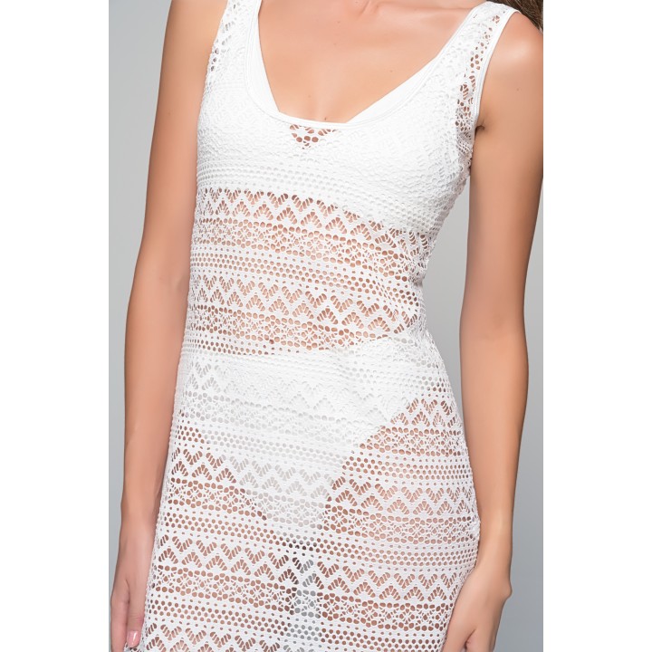 Πλεκτό Φόρεμα Παραλίας - Λευκό