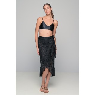 Πλεκτή Φούστα Παρεό - Μαύρο