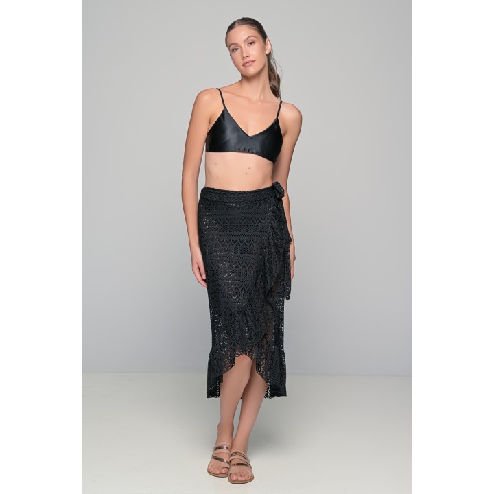 Πλεκτή Φούστα Παρεό - Μαύρο