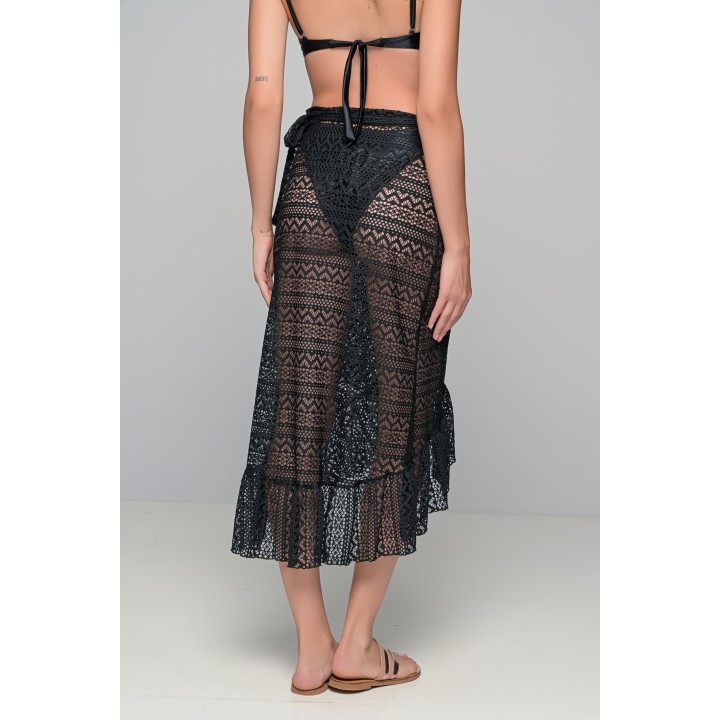 Πλεκτή Φούστα Παρεό - Μαύρο