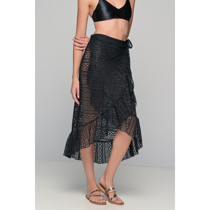 Πλεκτή Φούστα Παρεό - Μαύρο