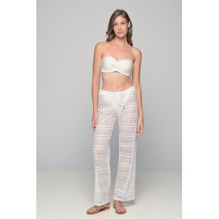 Παντελόνα Παραλίας Πλεκτή - Λευκό