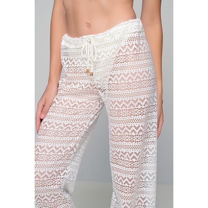 Παντελόνα Παραλίας Πλεκτή - Λευκό