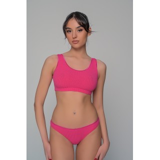 Γυναικείο Σετ Εσωρούχων Ύφασμα Rib - Φούξια
