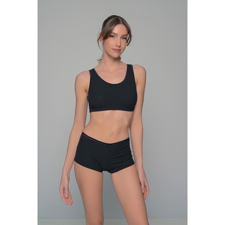 Γυναικείο Σετ Εσωρούχων Ύφασμα Rib - Φούξια